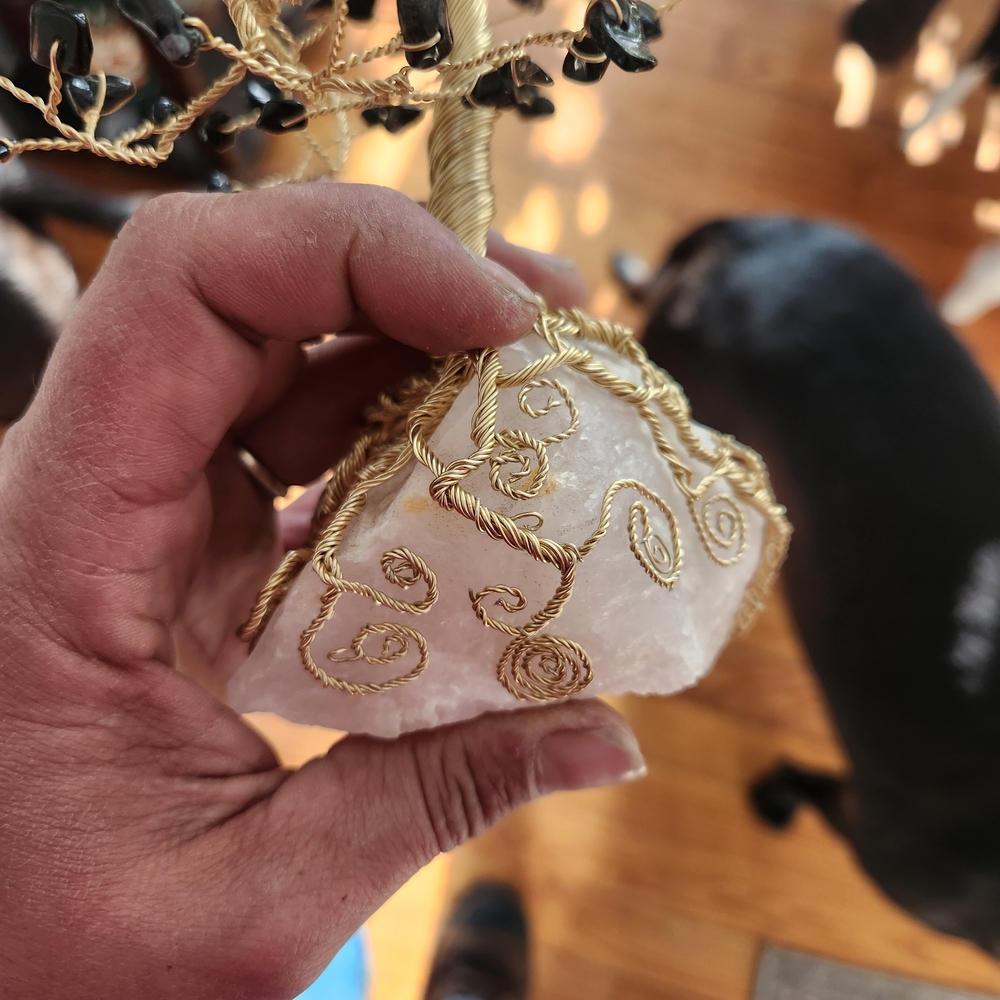 Gold Wire Gemstone Tree Sculpture - Picture 7 of 8